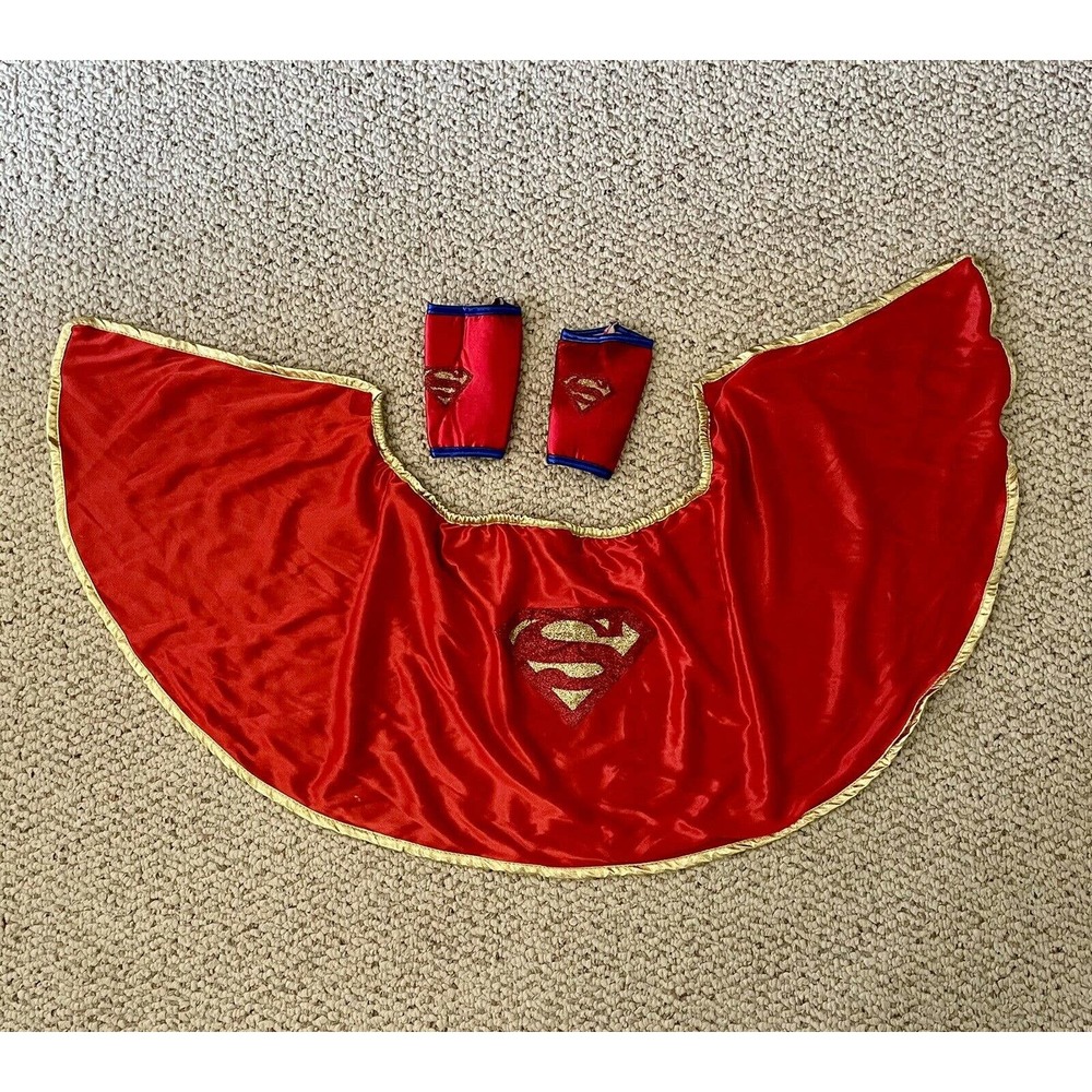 Superkid Reversible Cape & Arm Cuffs Costume Size Small